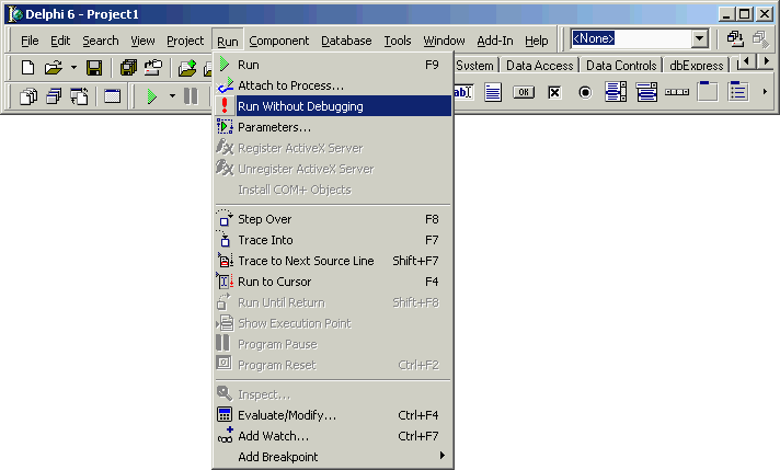 The hidden menu item becomes visible